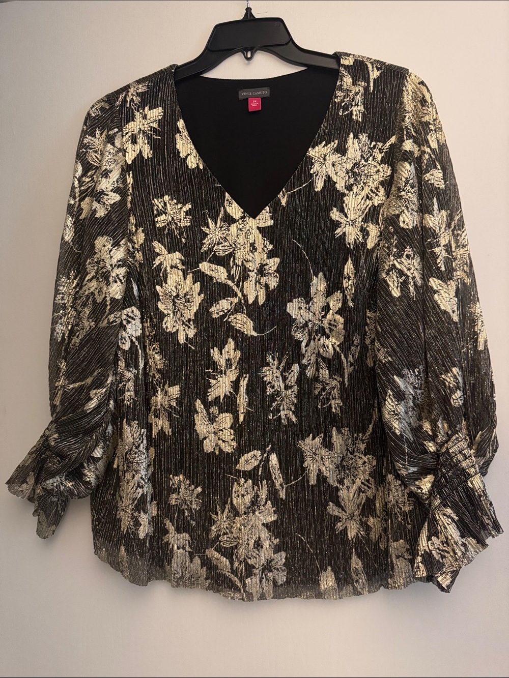 Vince Camuto Gold Sheer Sleeve Blouse